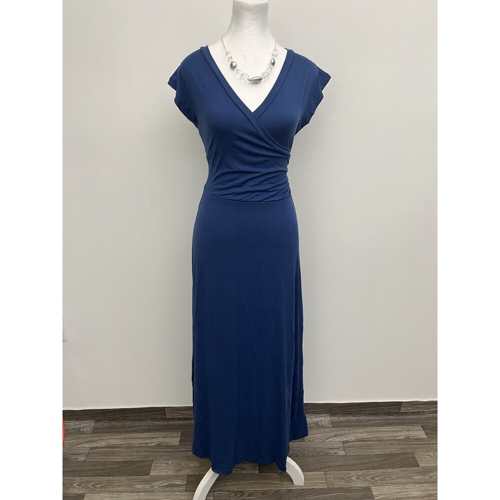 DOUBLJU Women’s Long  Dress Small Sleeveless Pullover Surplice neckline